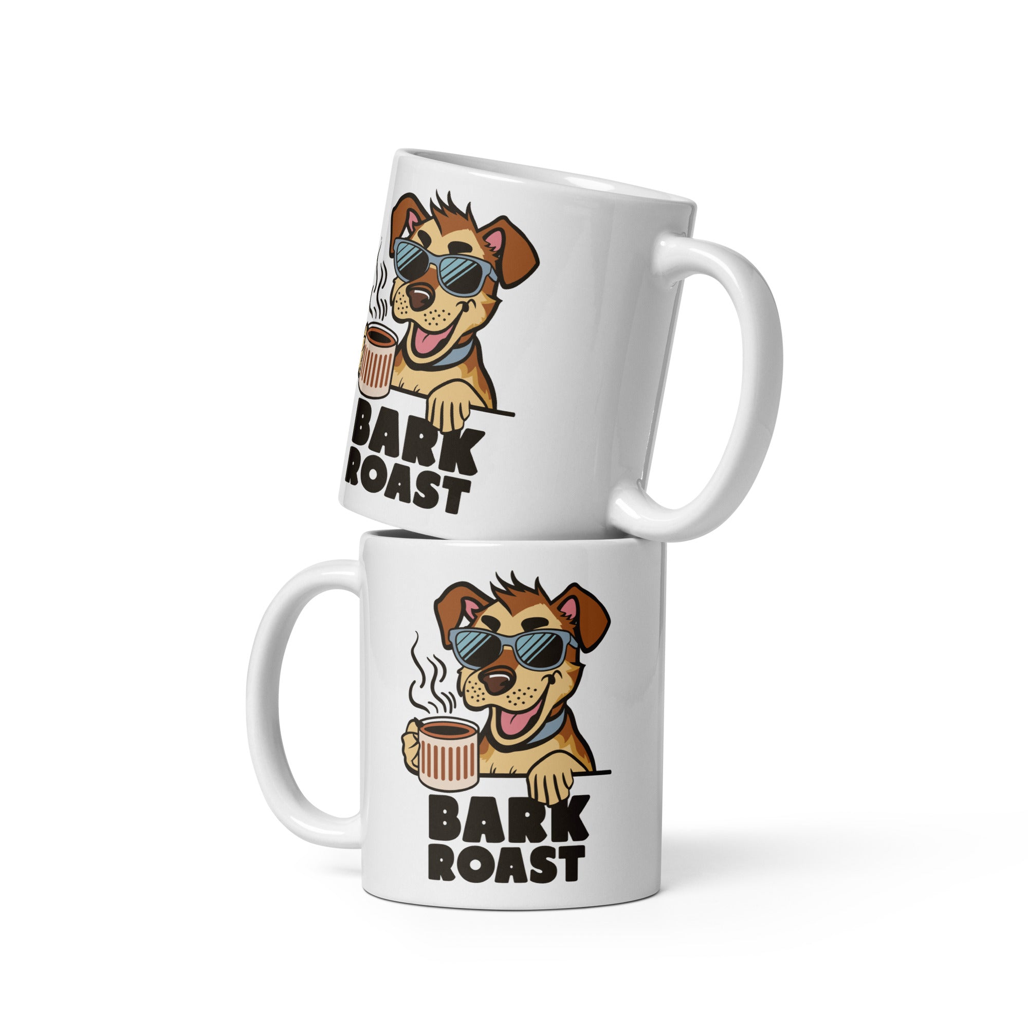 Bark Roast White glossy mug