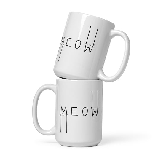 Meow White glossy mug