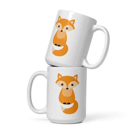 Fox white glossy mug