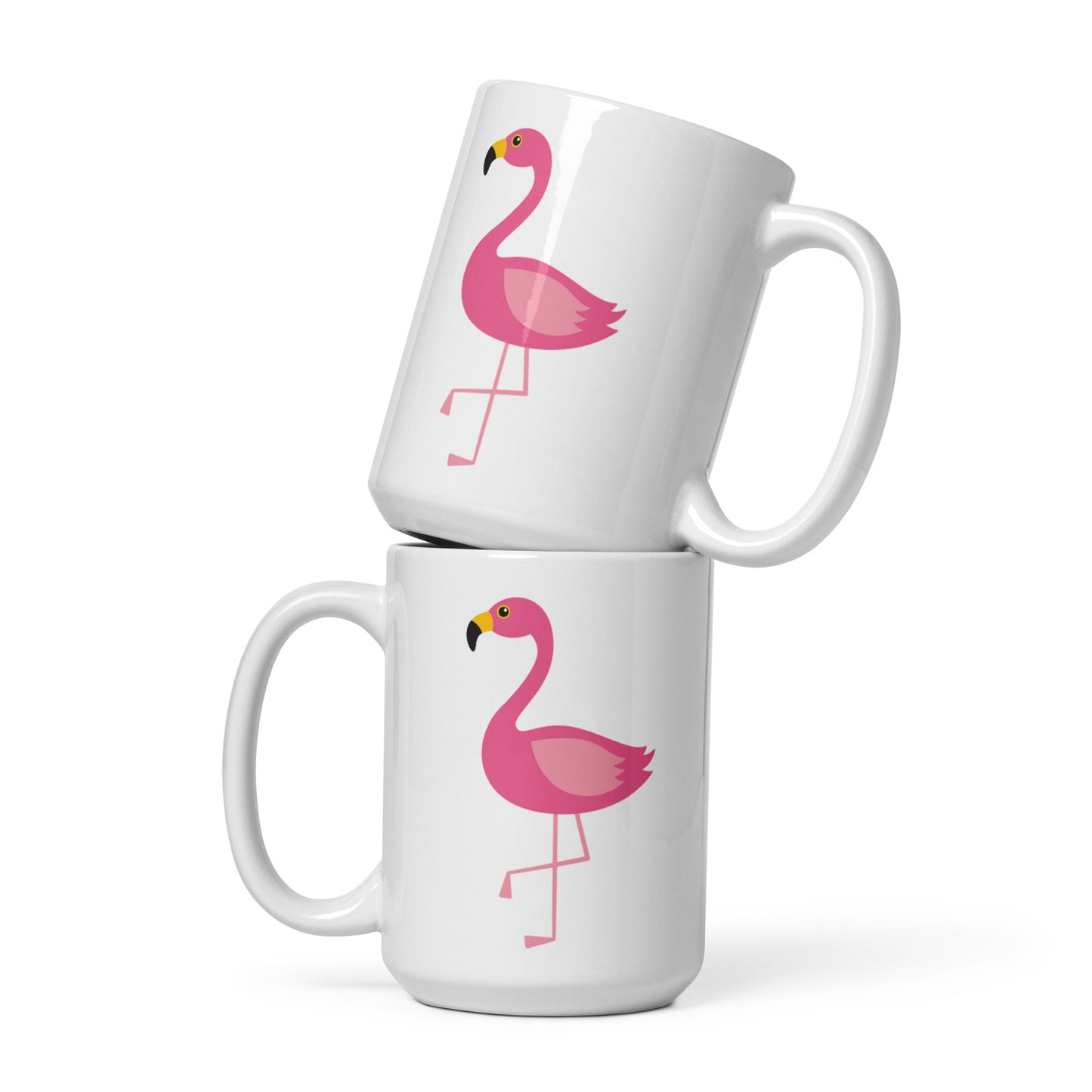 Flamingo white glossy mug