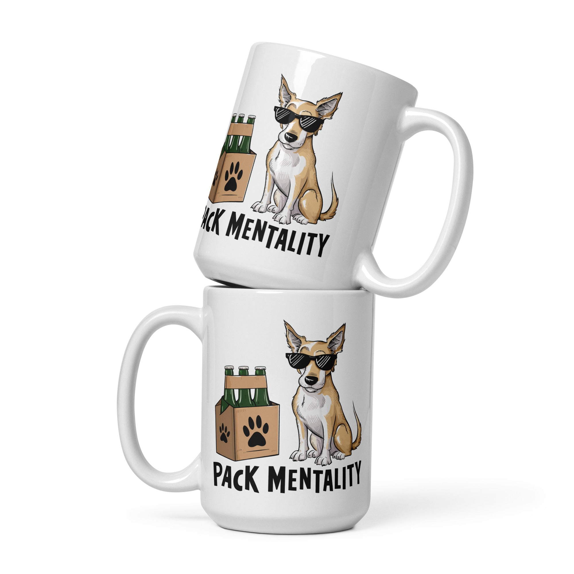 Pack Mentality White glossy mug