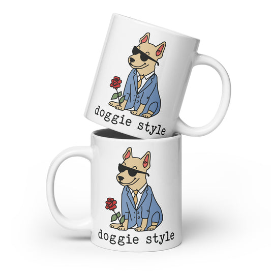 Doggie Style White glossy mug