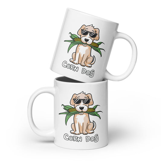 Corn Dog White glossy mug
