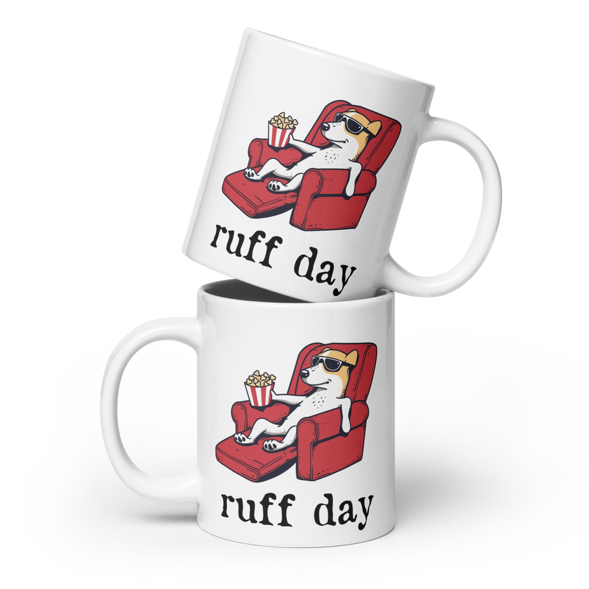 Ruff Day White glossy mug