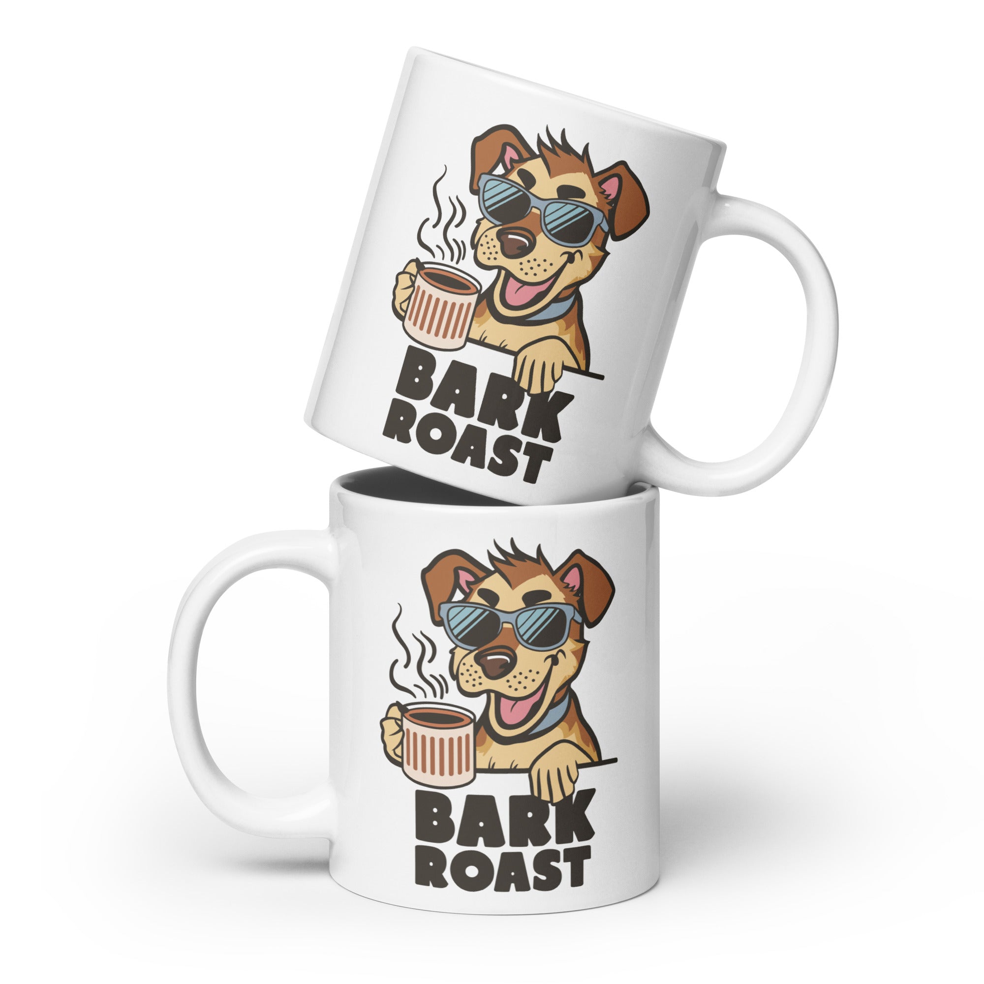 Bark Roast White glossy mug